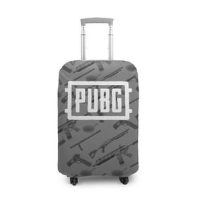 Чехол для чемодана 3D с принтом PUBG WEAPONS в Курске, 86% полиэфир, 14% спандекс | двустороннее нанесение принта, прорези для ручек и колес | playerunknowns battlegrounds | pubg