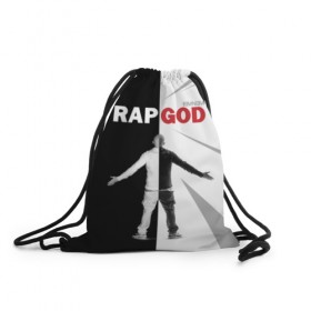 Рюкзак-мешок 3D с принтом Rap God Eminem в Курске, 100% полиэстер | плотность ткани — 200 г/м2, размер — 35 х 45 см; лямки — толстые шнурки, застежка на шнуровке, без карманов и подкладки | 