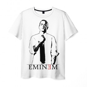 Мужская футболка 3D с принтом Eminem в Курске, 100% полиэфир | прямой крой, круглый вырез горловины, длина до линии бедер | actor | american rapper | composer | eminem | music | rap | record producer | актёр | американский | композитор | музыка | музыкальный продюсер | рэп | рэпер