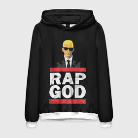 Мужская толстовка 3D с принтом Rap God Eminem в Курске, 100% полиэстер | двухслойный капюшон со шнурком для регулировки, мягкие манжеты на рукавах и по низу толстовки, спереди карман-кенгуру с мягким внутренним слоем. | actor | american rapper | composer | eminem | music | rap | rap god | record producer |   | актёр | американский | композитор | музыка | музыкальный продюсер | рэп | рэпер