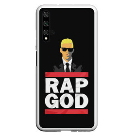 Чехол для Honor 20 с принтом Rap God Eminem в Курске, Силикон | Область печати: задняя сторона чехла, без боковых панелей | Тематика изображения на принте: actor | american rapper | composer | eminem | music | rap | rap god | record producer |   | актёр | американский | композитор | музыка | музыкальный продюсер | рэп | рэпер
