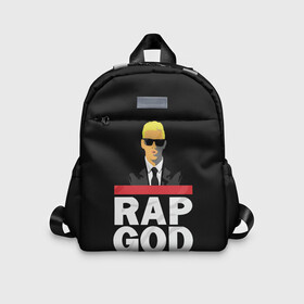 Детский рюкзак 3D с принтом Rap God Eminem в Курске, 100% полиэстер | лямки с регулируемой длиной, сверху петелька, чтобы рюкзак можно было повесить на вешалку. Основное отделение закрывается на молнию, как и внешний карман. Внутри дополнительный карман. По бокам два дополнительных кармашка | actor | american rapper | composer | eminem | music | rap | rap god | record producer |   | актёр | американский | композитор | музыка | музыкальный продюсер | рэп | рэпер