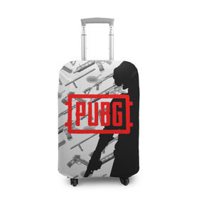 Чехол для чемодана 3D с принтом PUBG WEAPONS в Курске, 86% полиэфир, 14% спандекс | двустороннее нанесение принта, прорези для ручек и колес | playerunknowns battlegrounds | pubg