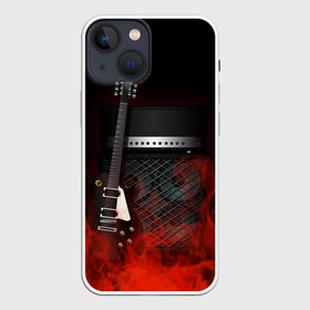 Чехол для iPhone 13 mini с принтом Rock в Курске,  |  | Тематика изображения на принте: fire | flame | guitar | metal | music | rock | sound | гитара | метал | металл | музыка | огонь | пламя | рок