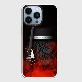 Чехол для iPhone 13 Pro с принтом Rock в Курске,  |  | fire | flame | guitar | metal | music | rock | sound | гитара | метал | металл | музыка | огонь | пламя | рок