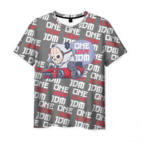 Мужская футболка 3D с принтом ONE LOVE JDM в Курске, 100% полиэфир | прямой крой, круглый вырез горловины, длина до линии бедер | Тематика изображения на принте: 