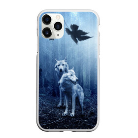 Чехол для iPhone 11 Pro Max матовый с принтом White wolves в Курске, Силикон |  | Тематика изображения на принте: forest | night | wolves | волки | зверь | лес | ночь | пуща | хищник | чаща