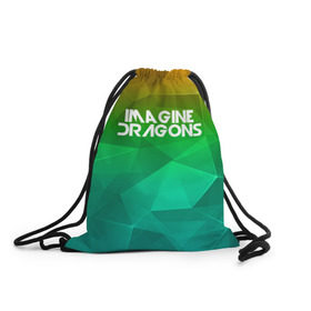Рюкзак-мешок 3D с принтом IMAGINE DRAGONS в Курске, 100% полиэстер | плотность ткани — 200 г/м2, размер — 35 х 45 см; лямки — толстые шнурки, застежка на шнуровке, без карманов и подкладки | геометрия | градиент | драгонс | треугольники