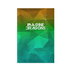 Обложка для паспорта матовая кожа с принтом IMAGINE DRAGONS в Курске, натуральная матовая кожа | размер 19,3 х 13,7 см; прозрачные пластиковые крепления | Тематика изображения на принте: геометрия | градиент | драгонс | треугольники