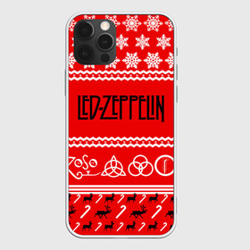 Чехол для iPhone 12 Pro Max с принтом Праздничный Led Zeppelin в Курске, Силикон |  | Тематика изображения на принте: led zeppelin | блюз | группа | джимми пейдж | джон генри бонэм | джон пол джонс | знак | красный | лед зепелен | лед зеппелин | метал | надпись | новогодний | новый год | праздник | роберт плант | рождество