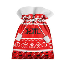 Подарочный 3D мешок с принтом Праздничный Led Zeppelin в Курске, 100% полиэстер | Размер: 29*39 см | led zeppelin | блюз | группа | джимми пейдж | джон генри бонэм | джон пол джонс | знак | красный | лед зепелен | лед зеппелин | метал | надпись | новогодний | новый год | праздник | роберт плант | рождество