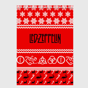 Скетчбук с принтом Праздничный Led Zeppelin в Курске, 100% бумага
 | 48 листов, плотность листов — 100 г/м2, плотность картонной обложки — 250 г/м2. Листы скреплены сверху удобной пружинной спиралью | led zeppelin | блюз | группа | джимми пейдж | джон генри бонэм | джон пол джонс | знак | красный | лед зепелен | лед зеппелин | метал | надпись | новогодний | новый год | праздник | роберт плант | рождество