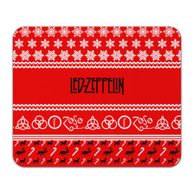 Коврик прямоугольный с принтом Праздничный Led Zeppelin в Курске, натуральный каучук | размер 230 х 185 мм; запечатка лицевой стороны | led zeppelin | блюз | группа | джимми пейдж | джон генри бонэм | джон пол джонс | знак | красный | лед зепелен | лед зеппелин | метал | надпись | новогодний | новый год | праздник | роберт плант | рождество