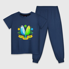 Детская пижама хлопок с принтом Попугаи арт в Курске, 100% хлопок |  брюки и футболка прямого кроя, без карманов, на брюках мягкая резинка на поясе и по низу штанин
 | Тематика изображения на принте: волнистый попугай | джунгли | попугай