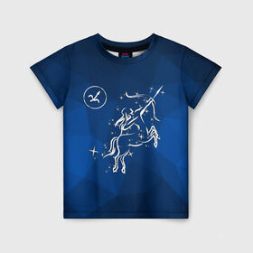 Детская футболка 3D с принтом Стрелец в Курске, 100% гипоаллергенный полиэфир | прямой крой, круглый вырез горловины, длина до линии бедер, чуть спущенное плечо, ткань немного тянется | sagittarius | звезды | знаки зодиака | космос | созвездие | стрелец
