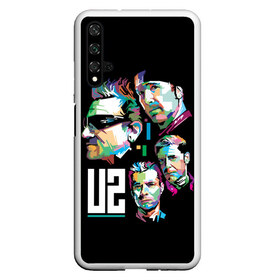 Чехол для Honor 20 с принтом U2 rock - band в Курске, Силикон | Область печати: задняя сторона чехла, без боковых панелей | Тематика изображения на принте: adam clayton | alternative | band | bono | dance rock | dublin | edge | ireland | larry mullen | music | postpunk | rock | soft rock | u2 | адам клейтон | альтернативный | боно | группа | дублин | дэнс рок | ирландия | ларри маллен | музыка | постпанк | р