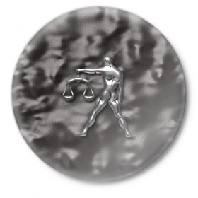 Значок с принтом Весы в Курске,  металл | круглая форма, металлическая застежка в виде булавки | Тематика изображения на принте: 