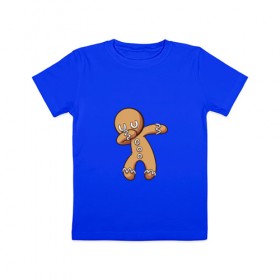 Детская футболка хлопок с принтом Печенька НОВЫЙ ГОД DAB в Курске, 100% хлопок | круглый вырез горловины, полуприлегающий силуэт, длина до линии бедер | Тематика изображения на принте: 