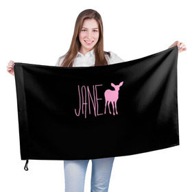 Флаг 3D с принтом Мах. Life is Strange в Курске, 100% полиэстер | плотность ткани — 95 г/м2, размер — 67 х 109 см. Принт наносится с одной стороны | deer | jane | life is strange | pink | олень | розовый