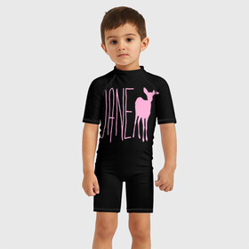 Детский купальный костюм 3D с принтом Футболка Мах. Life is Strange в Курске, Полиэстер 85%, Спандекс 15% | застежка на молнии на спине | deer | jane | life is strange | pink | олень | розовый