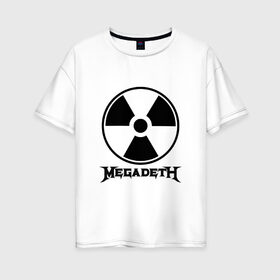 Женская футболка хлопок Oversize с принтом Megadeth в Курске, 100% хлопок | свободный крой, круглый ворот, спущенный рукав, длина до линии бедер
 | megadet | megadeth | группа | дирк вербурен | дэвид эллефсон | дэйв мастейн | кико лоурейро | мегадет | мегадетх | метал | рок | трэш | трэшметал | тяжелый | хард | хардрок | хеви | хевиметал