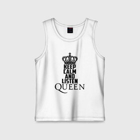 Детская майка хлопок с принтом Keep calm and listen Queen в Курске,  |  | paul rodgers | queen | quen | брайан мэй | глэм | группа | джон дикон | квин | королева | куин | меркури | меркьюри | мэркури | поп | роджер тейлор | рок | фредди | фреди | хард | хардрок