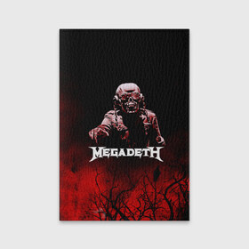 Обложка для паспорта матовая кожа с принтом Megadeth в Курске, натуральная матовая кожа | размер 19,3 х 13,7 см; прозрачные пластиковые крепления | 