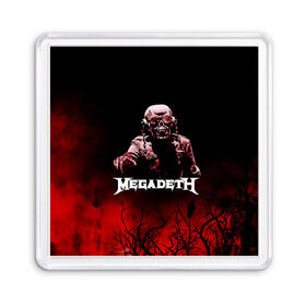 Магнит 55*55 с принтом Megadeth в Курске, Пластик | Размер: 65*65 мм; Размер печати: 55*55 мм | Тематика изображения на принте: 