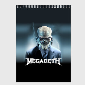 Скетчбук с принтом Megadeth в Курске, 100% бумага
 | 48 листов, плотность листов — 100 г/м2, плотность картонной обложки — 250 г/м2. Листы скреплены сверху удобной пружинной спиралью | megadeth |   megadet | группа | дирк вербурен | дэвид эллефсон | дэйв мастейн | кико лоурейро | мегадет | мегадетх | метал | рок | трэш | трэшметал | тяжелый | хард | хардрок | хеви | хевиметал