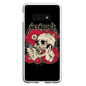 Чехол для Samsung S10E с принтом Metallica в Курске, Силикон | Область печати: задняя сторона чехла, без боковых панелей | american | band | cliff burton | dave mustaine | hard | james hatfield | jason newsted | kirk hammett | lars ulrich | metal | metallica | robert trujillo | rock | ron mcgowney | thrash | американская | джеймс хэтфилд | ларс ул | метал группа | трэш метал 