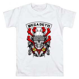 Мужская футболка хлопок с принтом Megadeth в Курске, 100% хлопок | прямой крой, круглый вырез горловины, длина до линии бедер, слегка спущенное плечо. | megadet | megadeth | группа | дирк вербурен | дэвид эллефсон | дэйв мастейн | кико лоурейро | мегадет | мегадетх | метал | рок | трэш | трэшметал | тяжелый | хард | хардрок | хеви | хевиметал