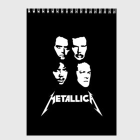 Скетчбук с принтом Metallica в Курске, 100% бумага
 | 48 листов, плотность листов — 100 г/м2, плотность картонной обложки — 250 г/м2. Листы скреплены сверху удобной пружинной спиралью | Тематика изображения на принте: american | band | cliff burton | dave mustaine | hard | james hatfield | jason newsted | kirk hammett | lars ulrich | metal | metallica | robert trujillo | rock | ron mcgowney | thrash | американская | джеймс хэтфилд | ларс ул | метал группа | трэш метал 