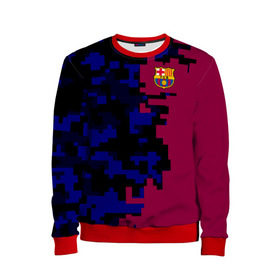 Детский свитшот 3D с принтом FC Barca 2018 Creative uniform в Курске, 100% полиэстер | свободная посадка, прямой крой, мягкая тканевая резинка на рукавах и понизу свитшота | Тематика изображения на принте: fc | fc barcelona | fcb | fly emirates | ronaldo | абстракция | барселона | геометрия | зож | клуб | линии | месси | модные | мяч | реал мадрид | спорт | спортивные | тренды | футбол | футбольный клуб | эмблема