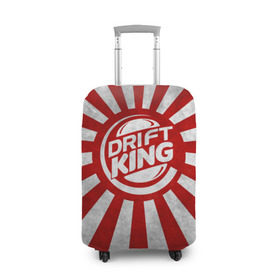 Чехол для чемодана 3D с принтом Drift King в Курске, 86% полиэфир, 14% спандекс | двустороннее нанесение принта, прорези для ручек и колес | car | drift | japan | jdm | race | street | авто | автомобиль | гонки | дрифт | король | машина | флаг | япония