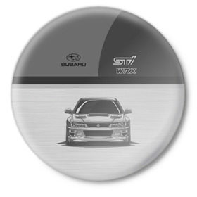 Значок с принтом Subaru в Курске,  металл | круглая форма, металлическая застежка в виде булавки | Тематика изображения на принте: car | impreza | jdm | race | sti | subaru | wrx | авто | гонки | импреза | машина | субару