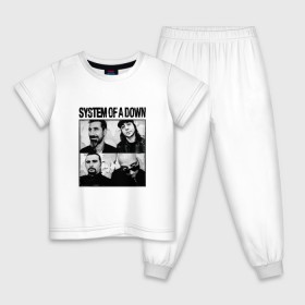 Детская пижама хлопок с принтом Группа System of a Down в Курске, 100% хлопок |  брюки и футболка прямого кроя, без карманов, на брюках мягкая резинка на поясе и по низу штанин
 | 