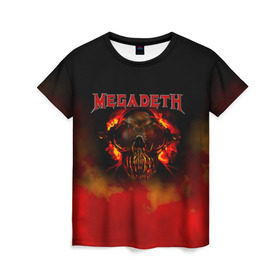 Женская футболка 3D с принтом Megadeth в Курске, 100% полиэфир ( синтетическое хлопкоподобное полотно) | прямой крой, круглый вырез горловины, длина до линии бедер | megadet | megadeth | группа | дирк вербурен | дэвид эллефсон | дэйв мастейн | кико лоурейро | мегадет | мегадетх | метал | рок | трэш | трэшметал | тяжелый | хард | хардрок | хеви | хевиметал