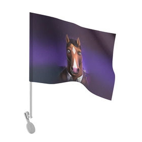Флаг для автомобиля с принтом BoJack в Курске, 100% полиэстер | Размер: 30*21 см | bojack horseman | конь боджек | лошадь боджек