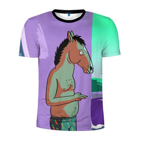 Мужская футболка 3D спортивная с принтом BoJack в Курске, 100% полиэстер с улучшенными характеристиками | приталенный силуэт, круглая горловина, широкие плечи, сужается к линии бедра | Тематика изображения на принте: bojack horseman | конь боджек | лошадь боджек