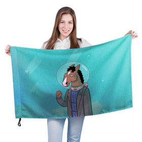 Флаг 3D с принтом BoJack в Курске, 100% полиэстер | плотность ткани — 95 г/м2, размер — 67 х 109 см. Принт наносится с одной стороны | bojack horseman | конь боджек | лошадь боджек
