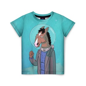 Детская футболка 3D с принтом BoJack в Курске, 100% гипоаллергенный полиэфир | прямой крой, круглый вырез горловины, длина до линии бедер, чуть спущенное плечо, ткань немного тянется | bojack horseman | конь боджек | лошадь боджек