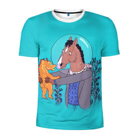 Мужская футболка 3D спортивная с принтом BoJack в Курске, 100% полиэстер с улучшенными характеристиками | приталенный силуэт, круглая горловина, широкие плечи, сужается к линии бедра | Тематика изображения на принте: bojack horseman | конь боджек | лошадь боджек