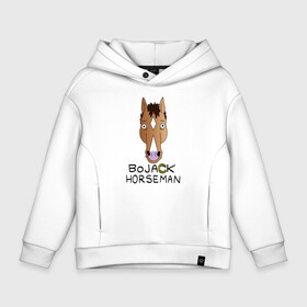 Детское худи Oversize хлопок с принтом BoJack Horseman в Курске, френч-терри — 70% хлопок, 30% полиэстер. Мягкий теплый начес внутри —100% хлопок | боковые карманы, эластичные манжеты и нижняя кромка, капюшон на магнитной кнопке | Тематика изображения на принте: 