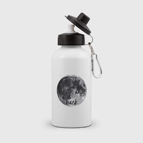 Бутылка спортивная с принтом To the moon and back в Курске, металл | емкость — 500 мл, в комплекте две пластиковые крышки и карабин для крепления | 
