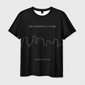 Мужская футболка 3D с принтом HOMETOWN в Курске, 100% полиэфир | прямой крой, круглый вырез горловины, длина до линии бедер | rock | twenty one pilots | рок группа