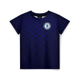 Детская футболка 3D с принтом Chelsea 2018 Uniform в Курске, 100% гипоаллергенный полиэфир | прямой крой, круглый вырез горловины, длина до линии бедер, чуть спущенное плечо, ткань немного тянется | chelsea | fc | спорт | спортивные | фк | футбол | челси