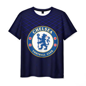Мужская футболка 3D с принтом Chelsea 2018 Uniform в Курске, 100% полиэфир | прямой крой, круглый вырез горловины, длина до линии бедер | 
