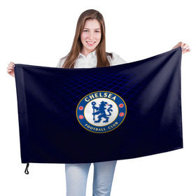 Флаг 3D с принтом Chelsea 2018 Uniform в Курске, 100% полиэстер | плотность ткани — 95 г/м2, размер — 67 х 109 см. Принт наносится с одной стороны | 