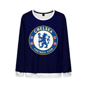 Мужской свитшот 3D с принтом Chelsea 2018 Uniform в Курске, 100% полиэстер с мягким внутренним слоем | круглый вырез горловины, мягкая резинка на манжетах и поясе, свободная посадка по фигуре | 