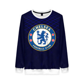 Женский свитшот 3D с принтом Chelsea 2018 Uniform в Курске, 100% полиэстер с мягким внутренним слоем | круглый вырез горловины, мягкая резинка на манжетах и поясе, свободная посадка по фигуре | 